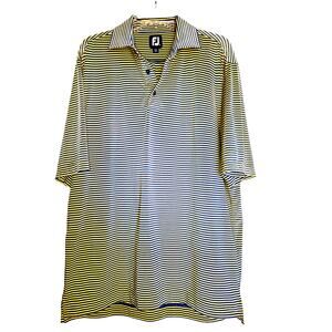 Footjoy Yellow Striped Polo Golf Shirt M